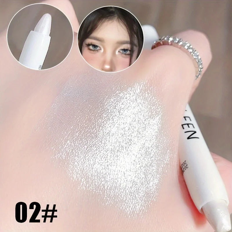 Lápiz Iluminador con Brillos Sombra Blanca Glitter para Ojos Luminosos y Efecto Deslumbrante