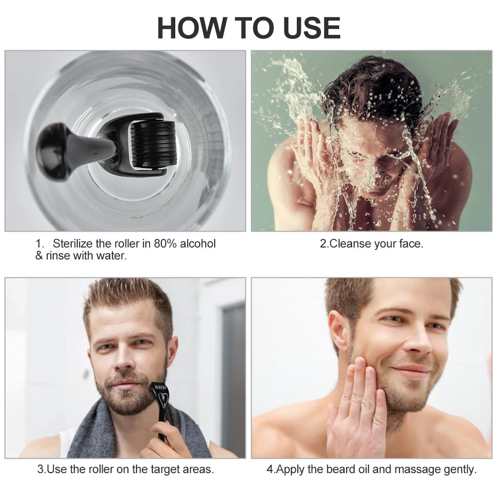 Kit Completo de Crecimiento y Cuidado de Barba para Hombre – 5 Piezas