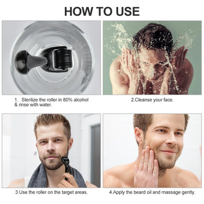 Kit Completo de Crecimiento y Cuidado de Barba para Hombre – 5 Piezas