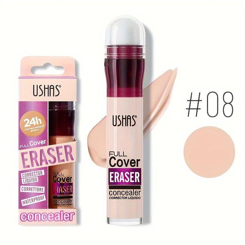 Corrector Líquido con Cabezal de Esponja USHAS  Cobertura Total para Ojeras, Manchas y Acné