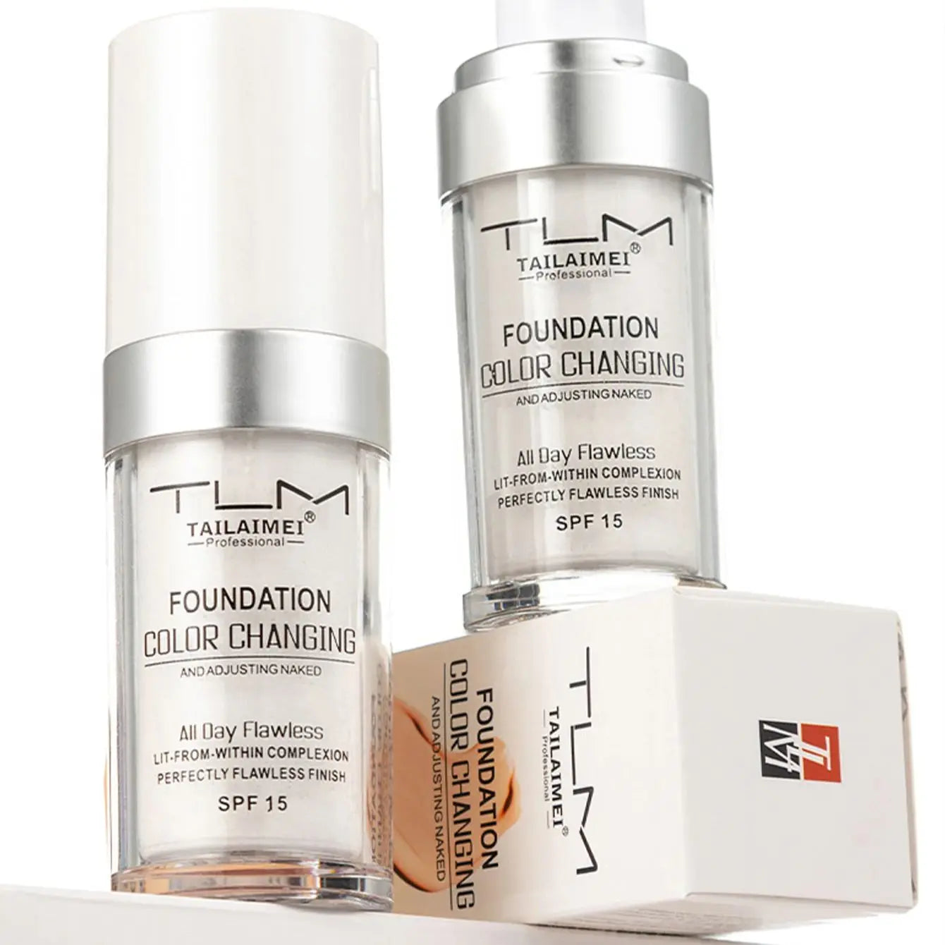 Base de Maquillaje Líquida Cambia Color 30ml Cobertura Suave, Hidratante y Larga Duración con SPF15