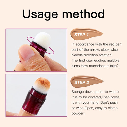 Corrector Líquido con Cabezal de Esponja USHAS  Cobertura Total para Ojeras, Manchas y Acné