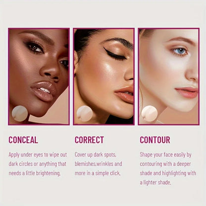 Corrector Líquido con Cabezal de Esponja USHAS  Cobertura Total para Ojeras, Manchas y Acné