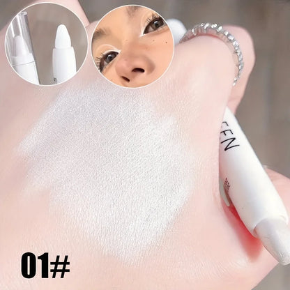 Lápiz Iluminador con Brillos Sombra Blanca Glitter para Ojos Luminosos y Efecto Deslumbrante