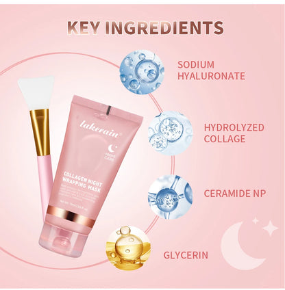 Máscara de Colágeno con Brocha – Rejuvenece, Hidrata y Luminiza tu Piel