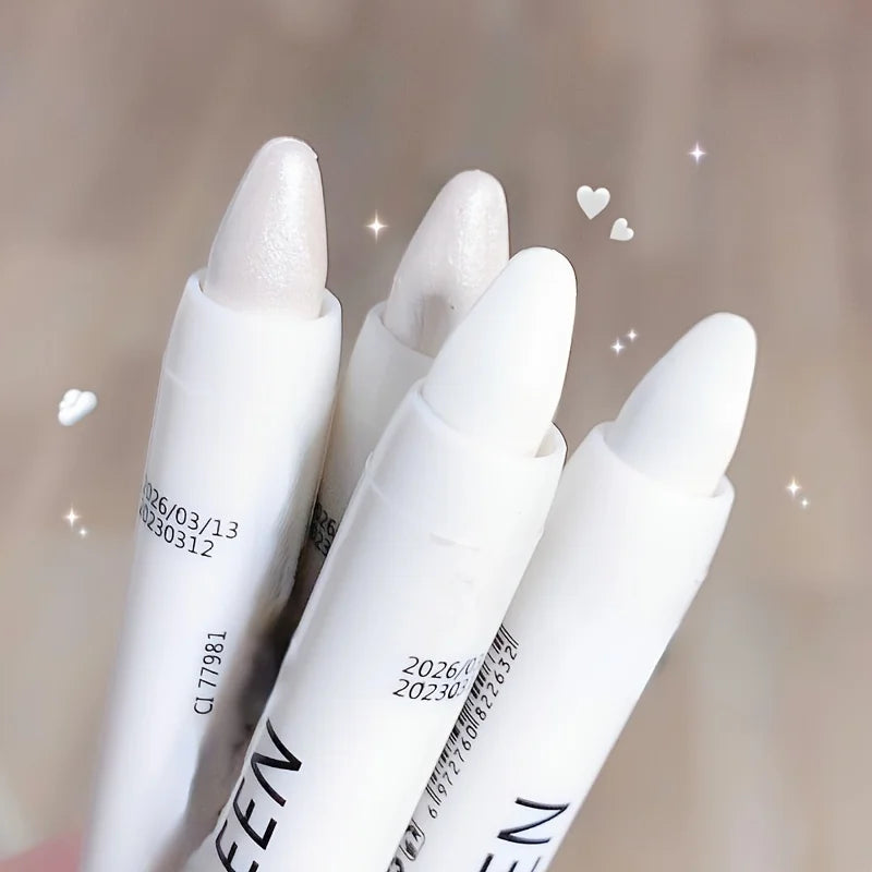 Lápiz Iluminador con Brillos Sombra Blanca Glitter para Ojos Luminosos y Efecto Deslumbrante