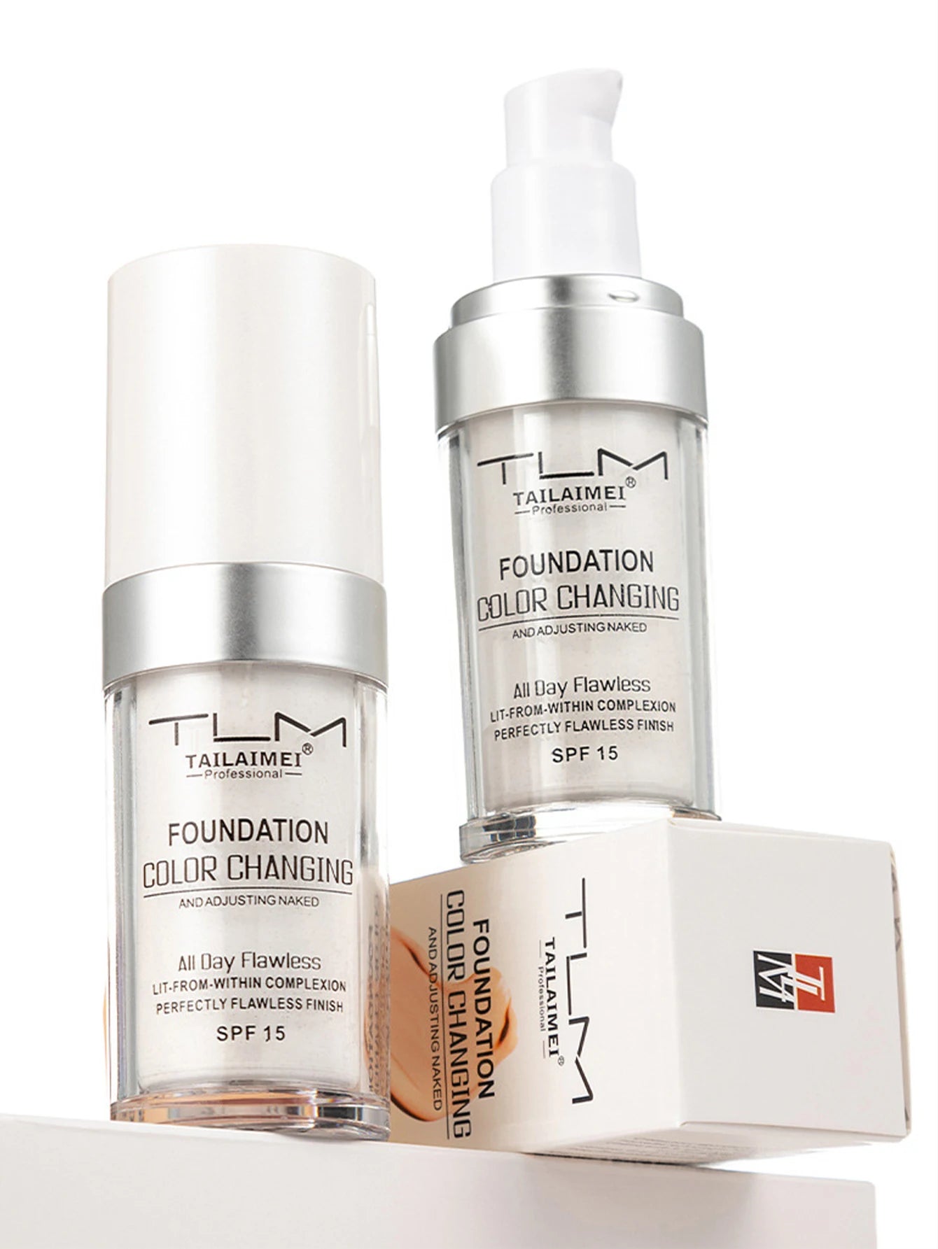 Base de Maquillaje Líquida Cambia Color 30ml Cobertura Suave, Hidratante y Larga Duración con SPF15