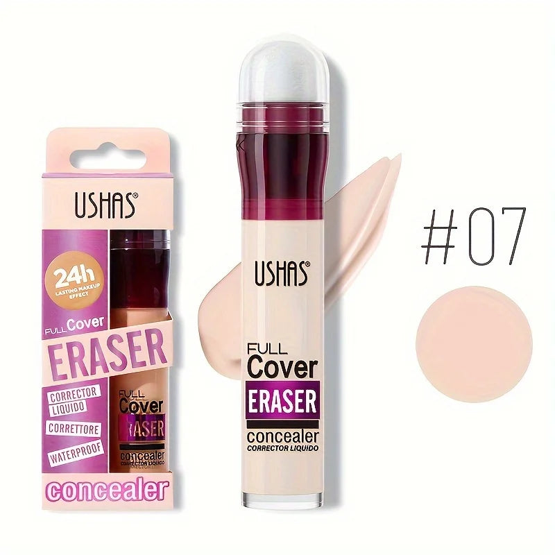 Corrector Líquido con Cabezal de Esponja USHAS  Cobertura Total para Ojeras, Manchas y Acné