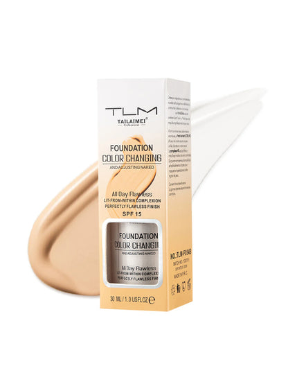 Base de Maquillaje Líquida Cambia Color 30ml Cobertura Suave, Hidratante y Larga Duración con SPF15