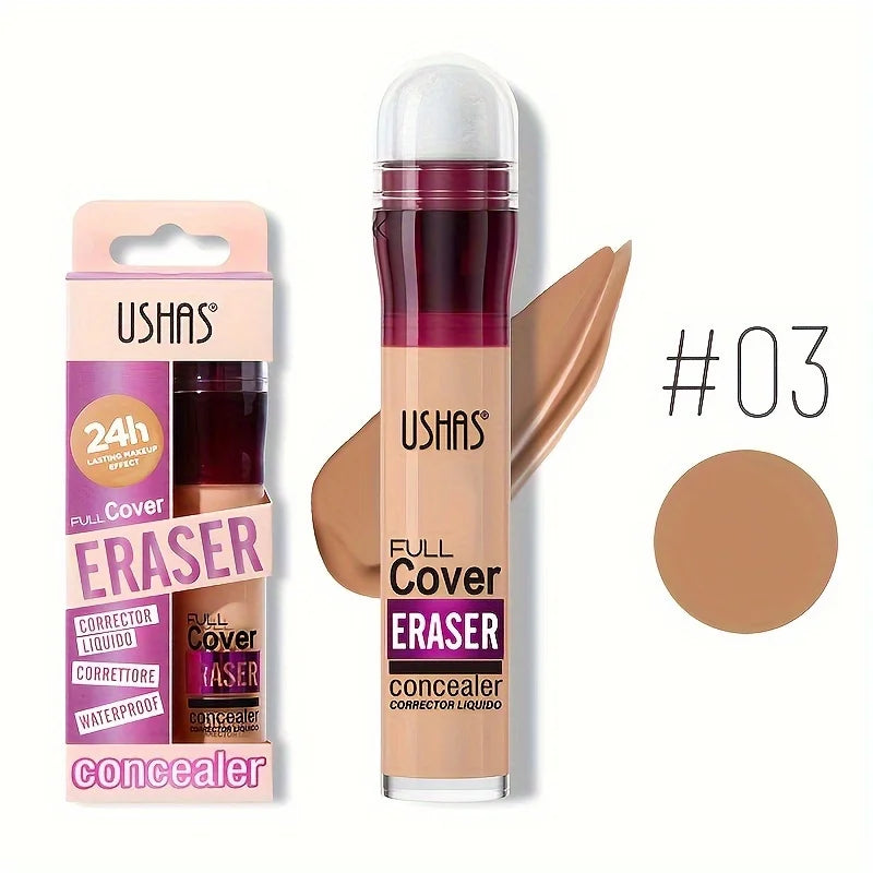 Corrector Líquido con Cabezal de Esponja USHAS  Cobertura Total para Ojeras, Manchas y Acné