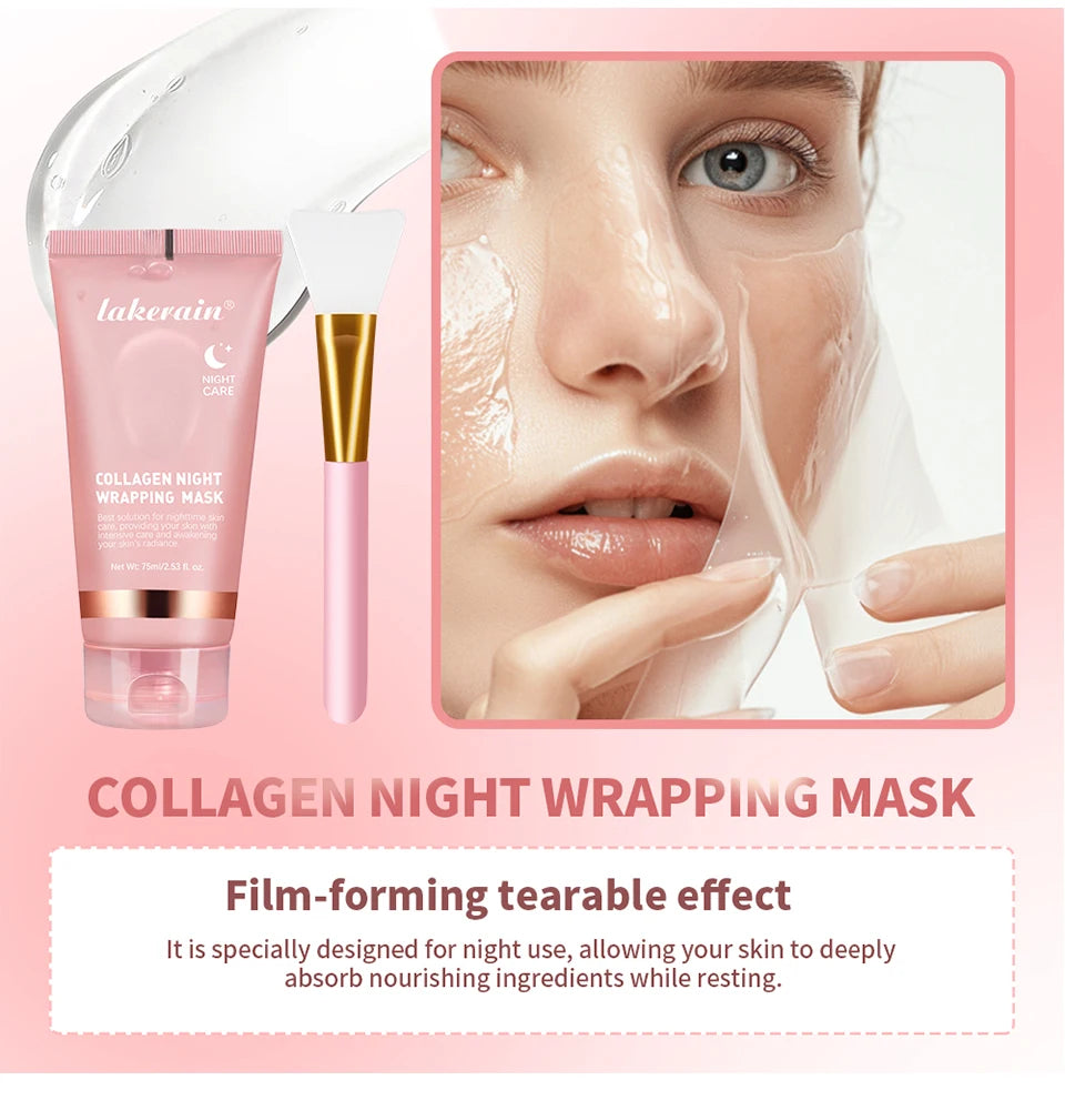 Máscara de Colágeno con Brocha – Rejuvenece, Hidrata y Luminiza tu Piel