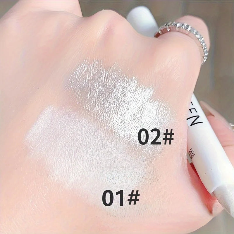 Lápiz Iluminador con Brillos Sombra Blanca Glitter para Ojos Luminosos y Efecto Deslumbrante
